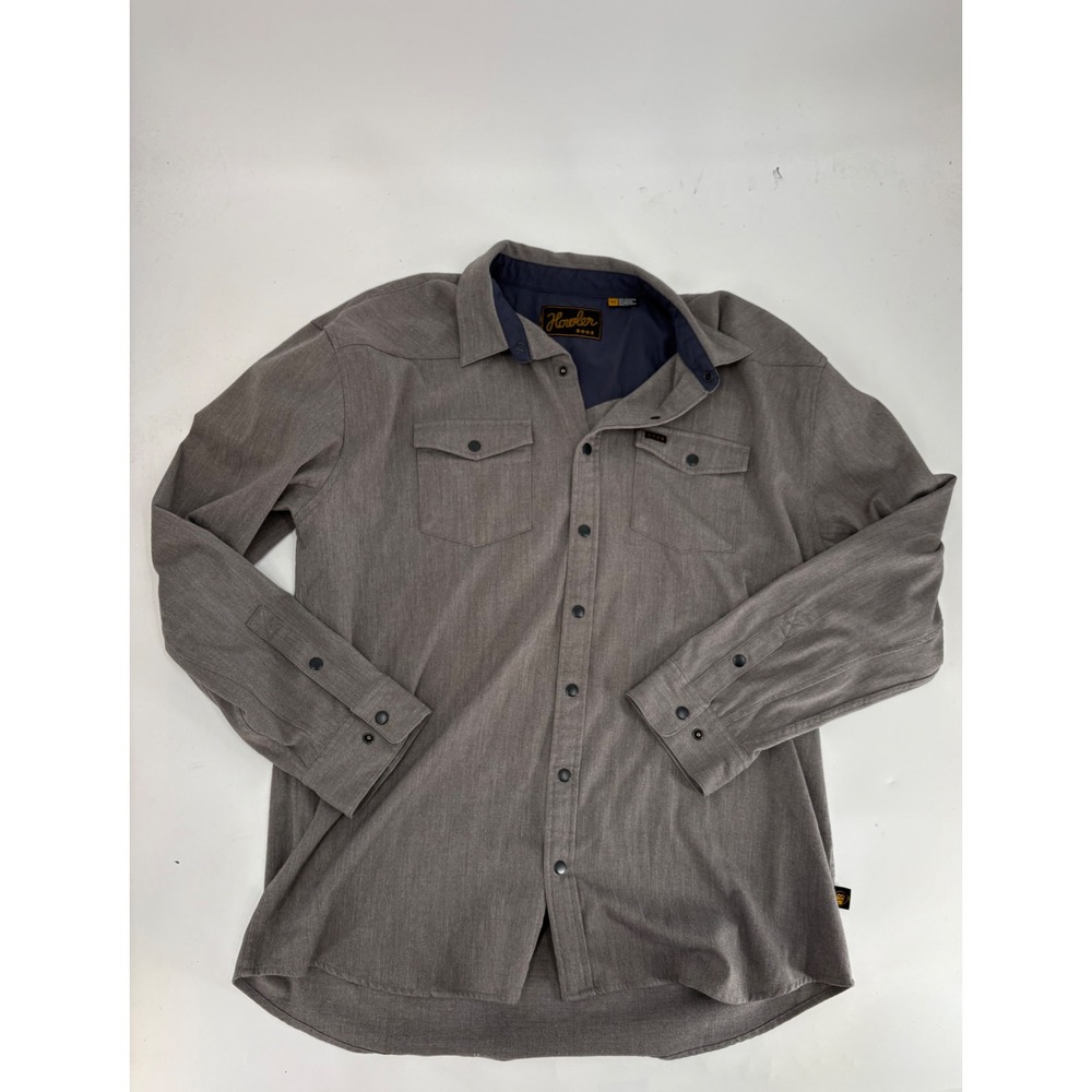 Howler Brothers Mens XXL Gaucho Snap Shirt Grey Long Sleeve Western Workwear